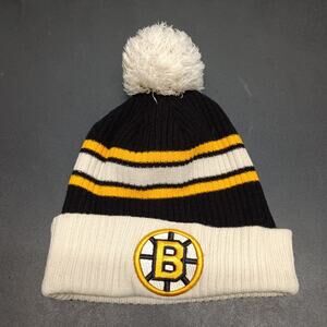 Fanatics Boston Bruins Hickey Knit Beanie Hat White